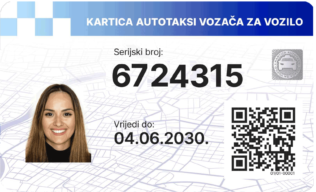 kartica autotaksi vozača